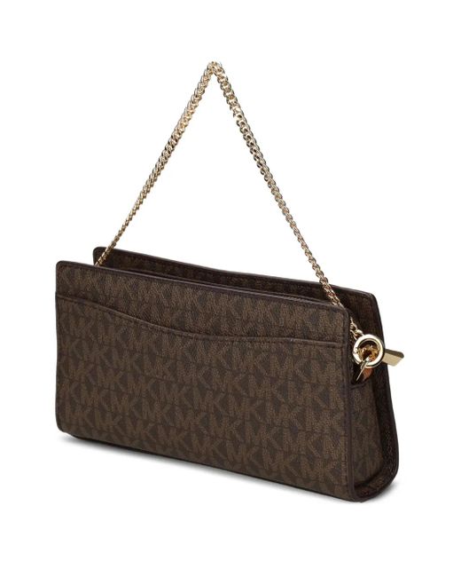 MICHAEL Michael Kors Brown Monogram Chain-Strap Satchel