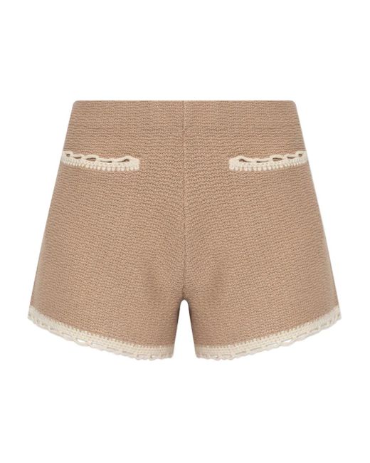Posse Natural Willow Crochet-Trim Shorts