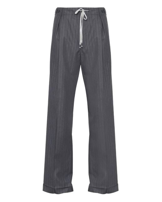 Maison Margiela Gray Pinstripe Pleated Trousers for men