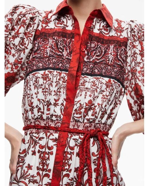 Vestido Tiffie con motivo floral Alice + Olivia de color Red