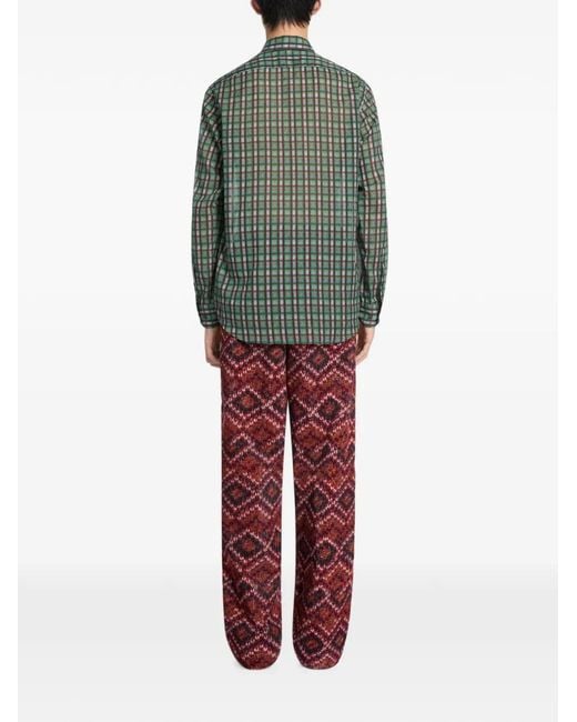 Dries Van Noten Green Classic Cotton Shirt for men