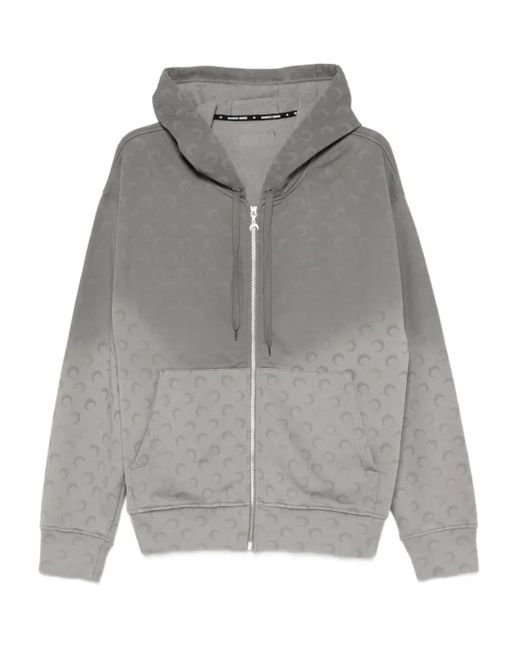 メンズ MARINE SERRE ジップアップ パーカー Gray