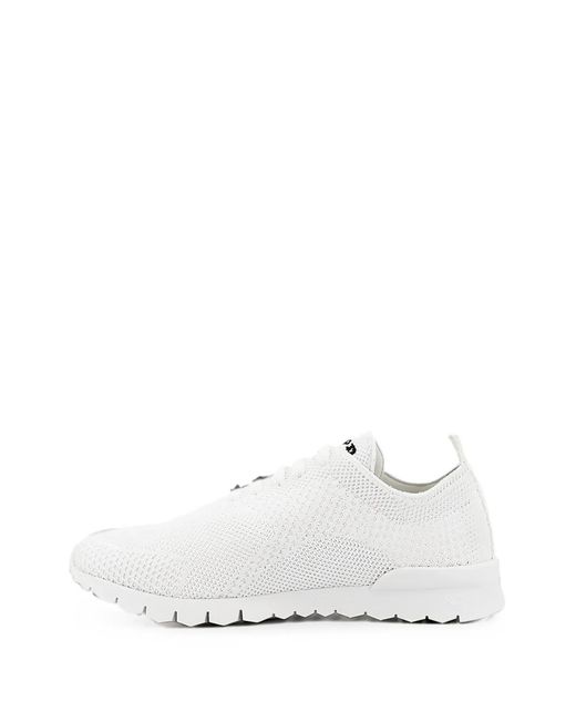 Kiton White Fit Lace-Up Sneakers