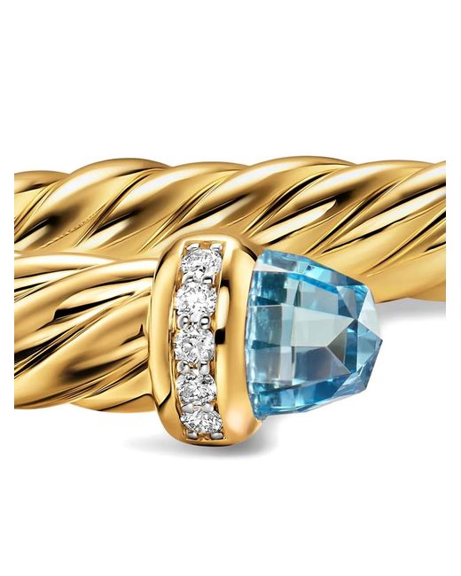 David Yurman Metallic 18K Topaz Diamond Cablespira Flex Bracelet