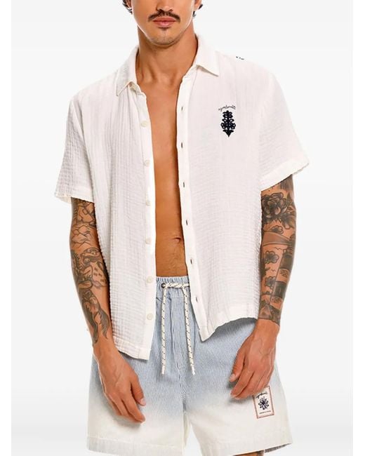 Agua Bendita Blue Striped Swim Shorts for men