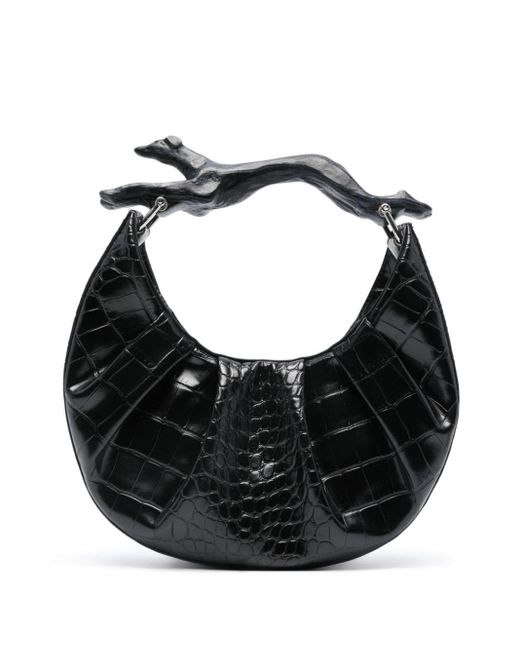 Borsa tote Greyhound di Puppets and Puppets in Black