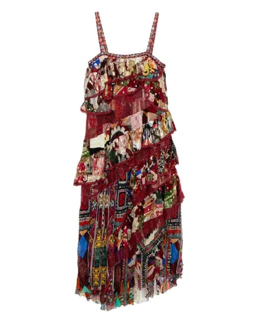 Camilla Patchwork Alchemy Dress Red