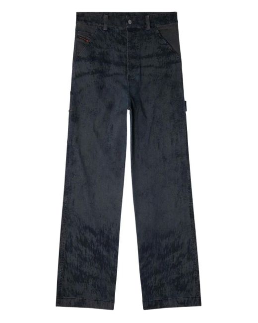 DIESEL Blue P-Livery-B Utility-Pocket Trousers for men