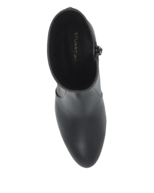 Stuart Weitzman Black Leather Ankle-Length Boots