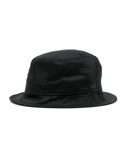 Boss Black Logo-plaque Bucket Hat for men