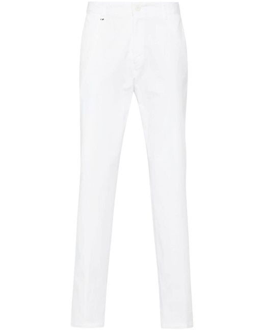 Pantalon chino en coton à coupe slim Boss pour homme en coloris White