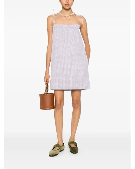 A.P.C. Purple Checked Mini Dress