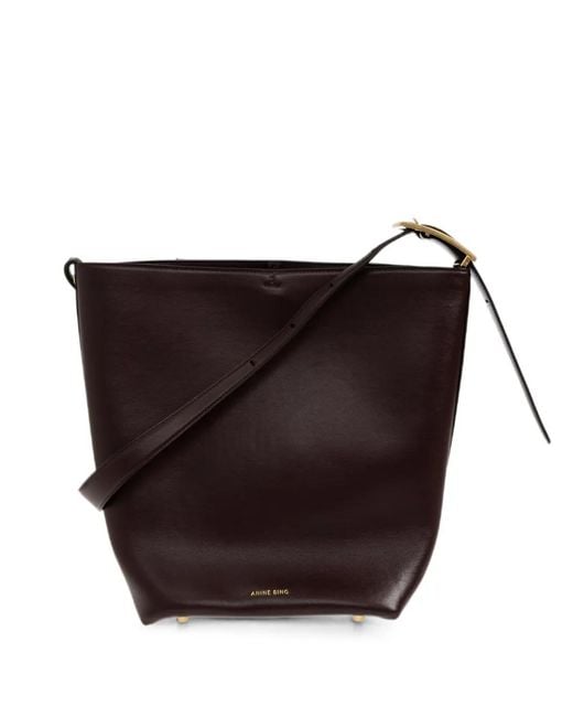Anine Bing Black Elly Leather Bucket Bag