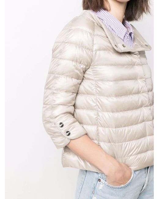 Herno Natural Three-Quarter-Length Sleeve Puffer Jacket