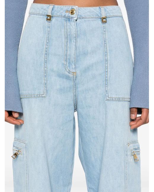 Elisabetta Franchi Blue Cargo Jeans
