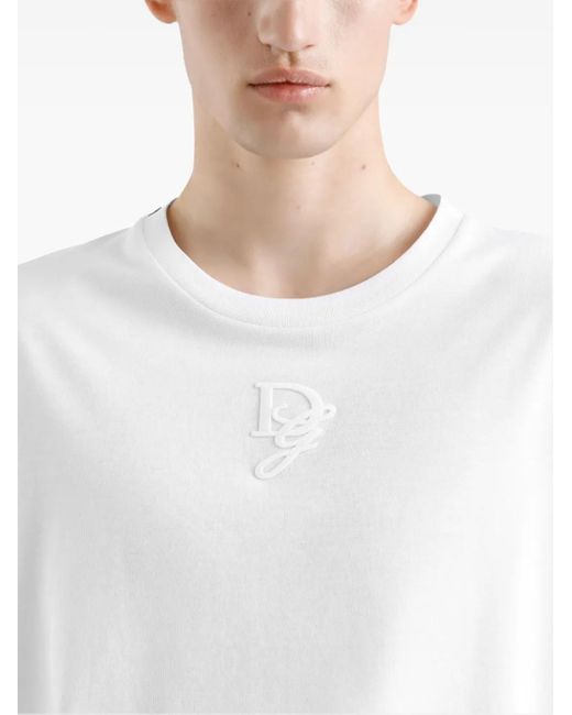 T-Shirt À Patch Logo Dolce & Gabbana pour homme en coloris White