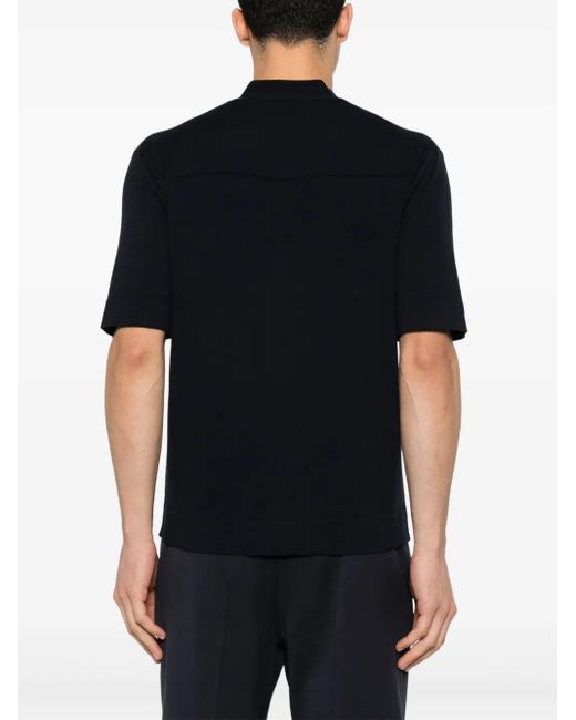 Paolo Pecora Black Cotton Short-Sleeve Cardigan for men