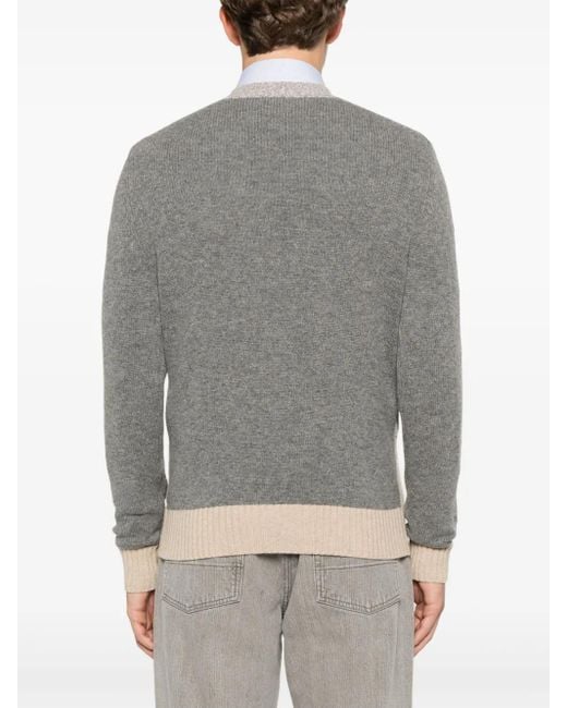 Ballantyne Gray Argyle-Intarsia Sweater for men
