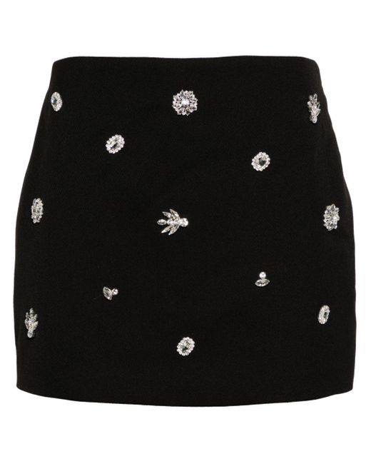 Maje Black Diamanté-Effect Skort