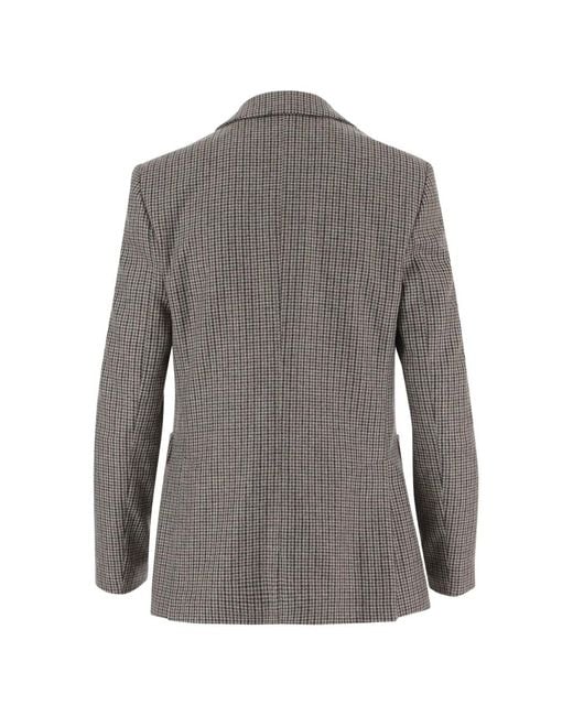 Lardini Gray Houndstooth-Pattern Blazer