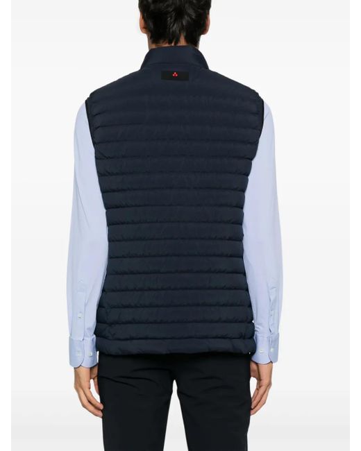 Peuterey Blue Quilted Jacket With High Collar for men