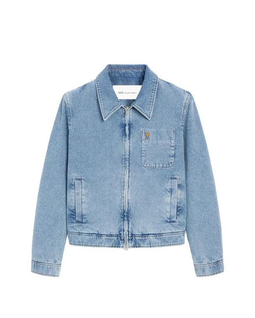 AMI Blue Jacket Adc Zipped Jacket for men