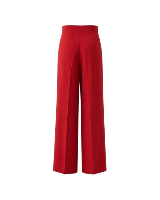 RETORI Red Cady High-Waisted Wide-Leg Trousers