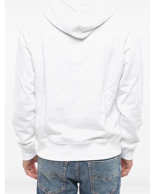 DIESEL White Logo-Print Hoodie for men