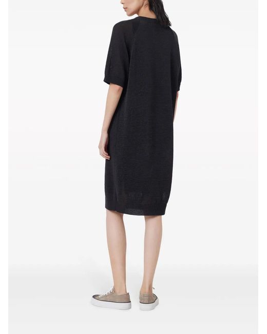 Brunello Cucinelli Black Cotton Midi Dress