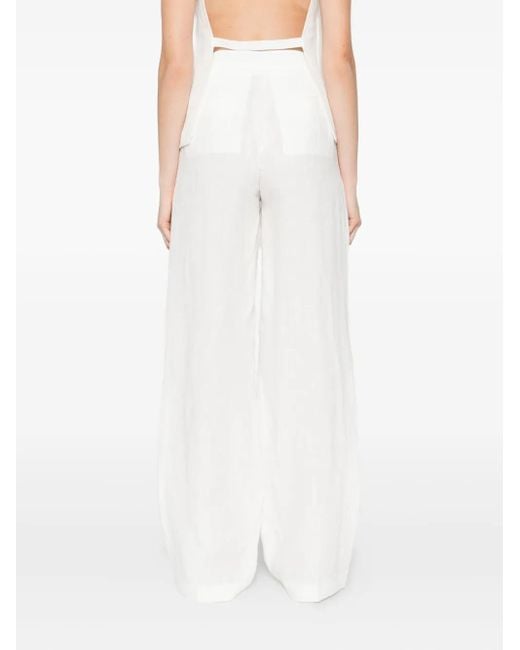 Occleus White Kelsey Palazzo Trousers