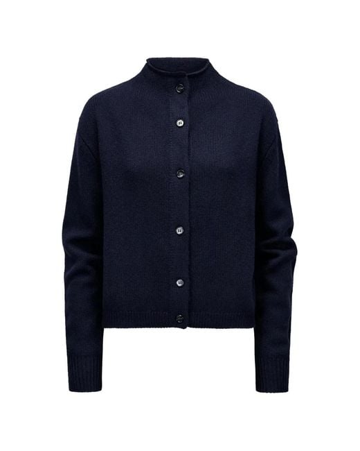 Lisa Yang Blue Button-Fastening High-Neck Cardigan