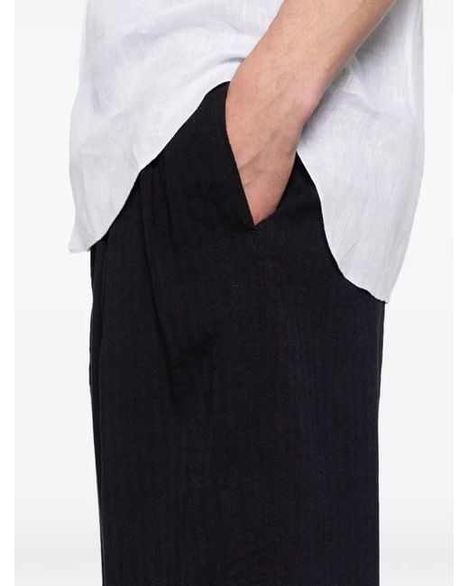 Barena Black Herringbone Trousers for men