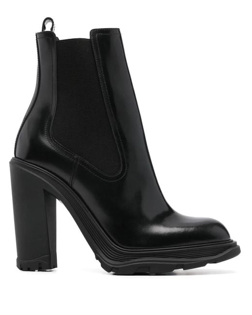 McQueen Black Leather Boots