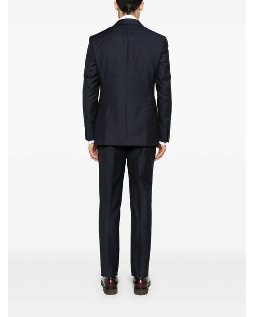 Etro Blue Jacquard Wool Suit for men
