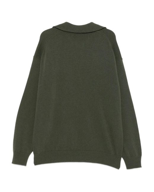 Roberto Collina Green Cashmere-Blend Polo Shirt for men