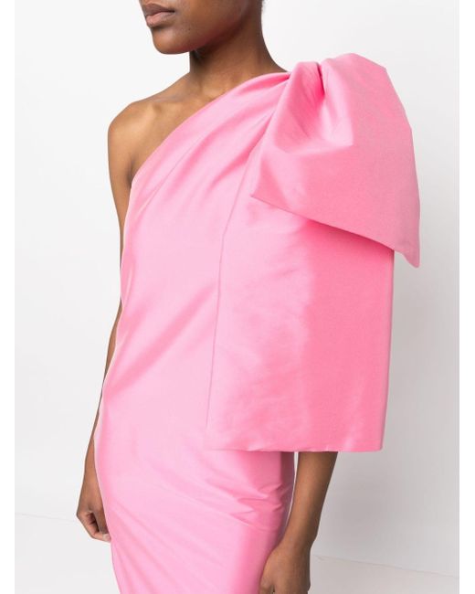 BERNADETTE Pink Josselin Bow-embellished Midi Dress