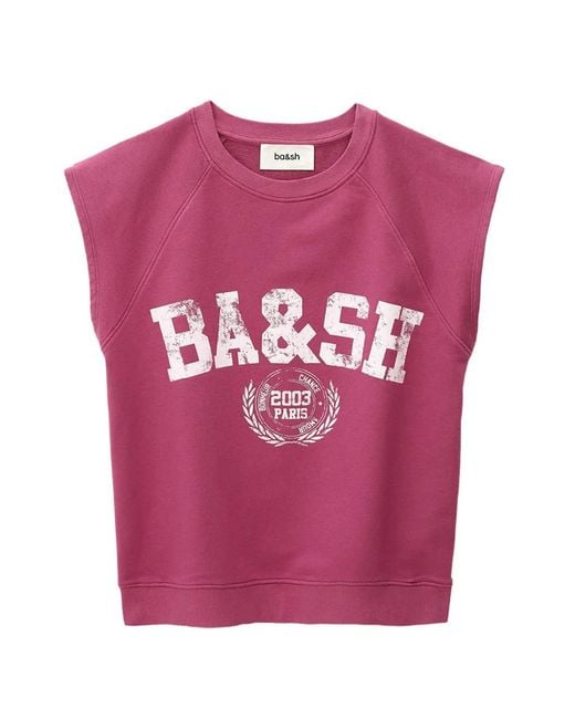 Ba&sh Pink Beata Sleeveless Sweatshirt