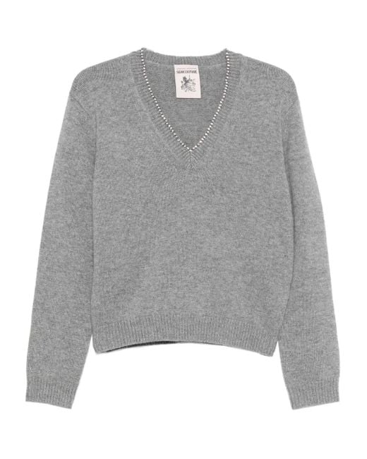 Maglione Con Scollo A V di Semicouture in Gray