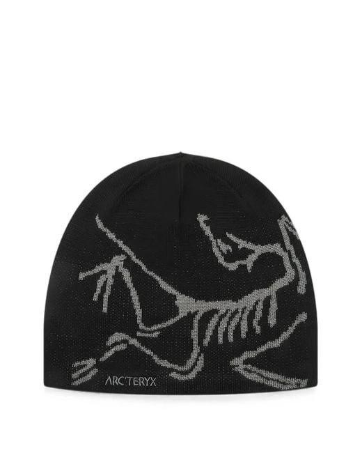Arc'teryx Black Logo-Print Beanie Hat