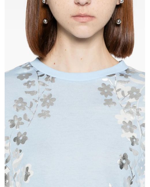 Camiseta con estampado brillante Cynthia Rowley de color Blue