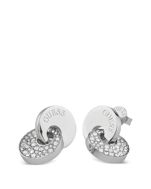 Guess White Blooming Summer Earrings