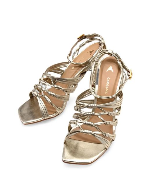 Carrano White Strappy Leather Sandals