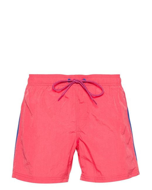 Sundek Pink Stripe-detail Swim Shorts for men