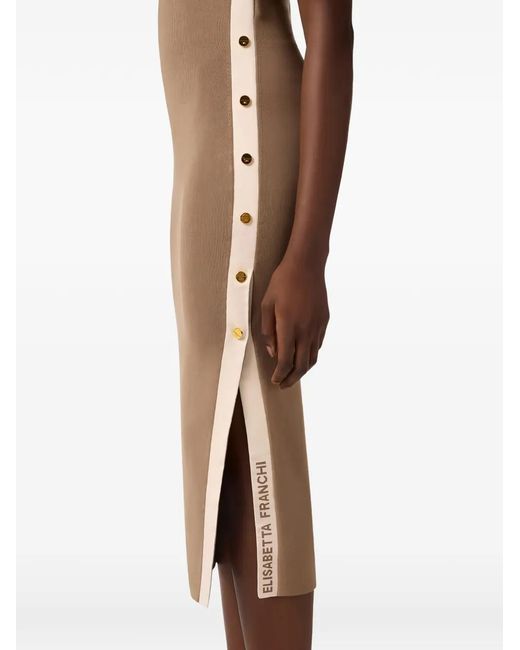 Elisabetta Franchi White Midi Knit Dress