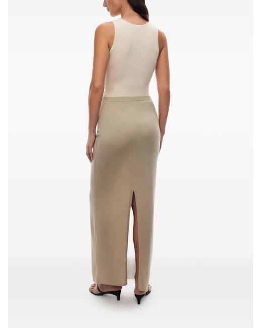 12 STOREEZ White Camelia Knitted Maxi Skirt