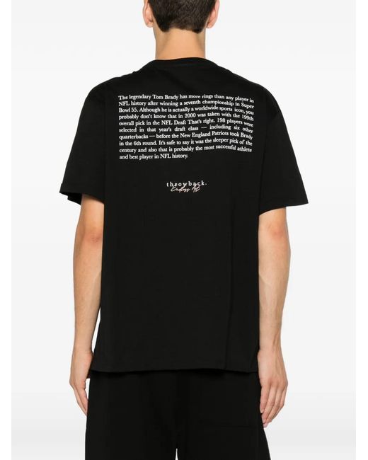 Throwback. Black Graphic-Print T-Shirt