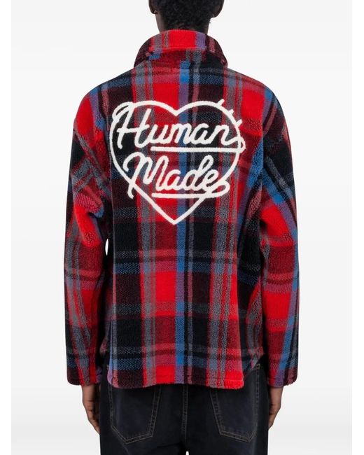 Human Made Red Plaid Sweatshirt for men