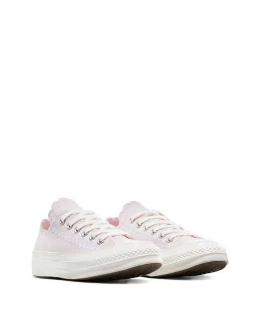 Converse Pink Chuck 70 Embroidered Scalloped-Edge Sneakers