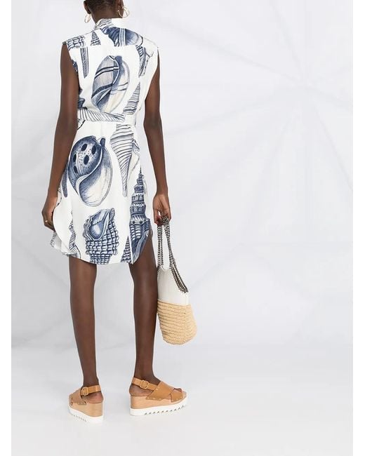 Stella McCartney White Andrea Shell-Print Dress