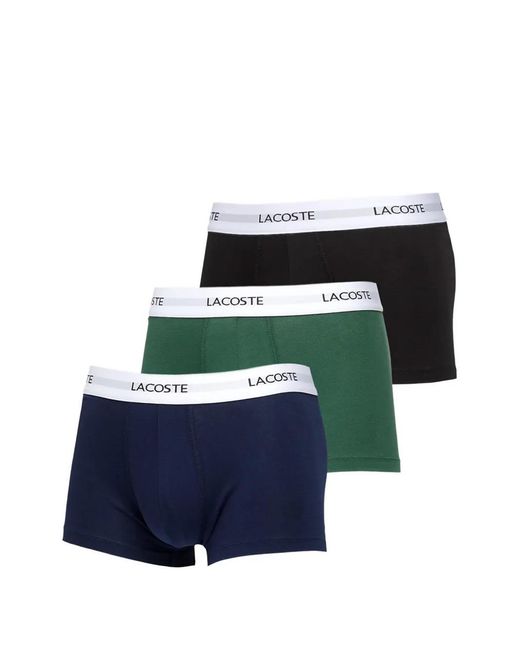 Lacoste Black Logo-Waistband Boxers (Pack Of Three) for men